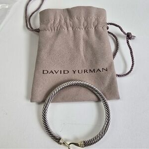 Authentic David Yurman 14K Gold Sterling Silver 925 Cable Buckle Bracelet
